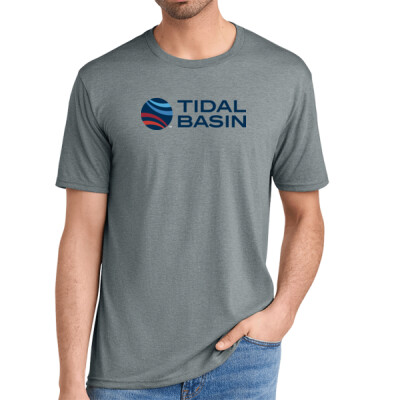 District Unisex Perfect Tri Tee - Blue Logo Thumbnail