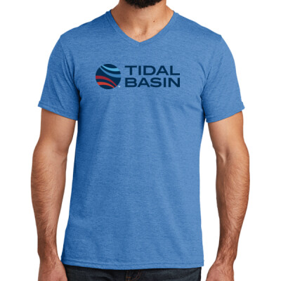 Allmade Unisex Triblend V-Neck Tee - Blue Logo Thumbnail